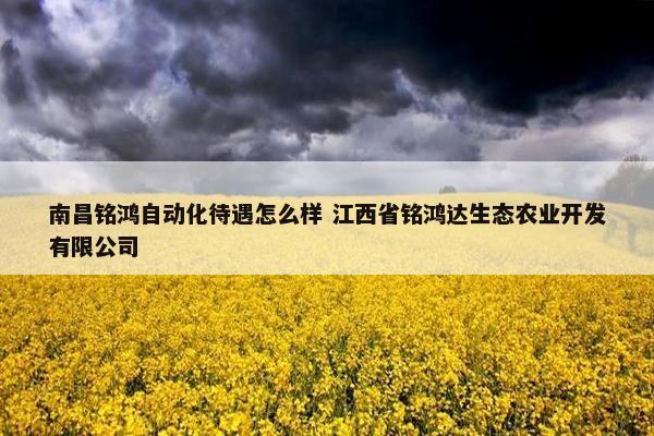 南昌铭鸿自动化待遇怎么样 江西省铭鸿达生态农业开发有限公司