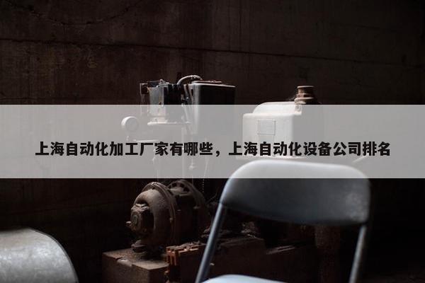上海自动化加工厂家有哪些，上海自动化设备公司排名