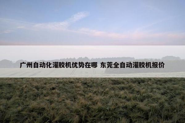 广州自动化灌胶机优势在哪 东莞全自动灌胶机报价